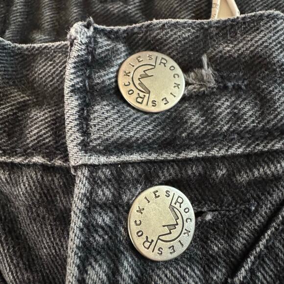 ROCKIES ROCKY MOUNTAIN Jeans 26 VTG Black Washed Bare Back Rhinestone Cowgirl - Picture 10 of 14